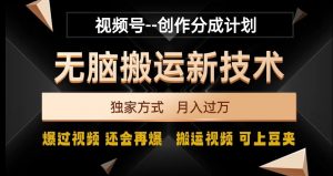 视频号无脑搬运新技术,破原创壕流量,独家方式,爆过视频,还会再爆【揭秘】-逐浪前行