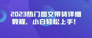 2023热门图文带货详细教程,小白轻松上手!-逐浪前行