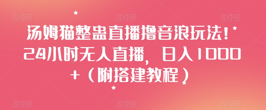 汤姆猫整蛊直播撸音浪玩法！24小时无人直播，日入1000+（附搭建教程）【揭秘】-逐浪前行