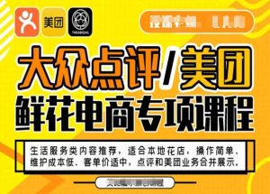 大众点评/美团鲜花电商专项课程,操作简单、维护成本低、客单价适中,点评和美团业务合并展示-逐浪前行