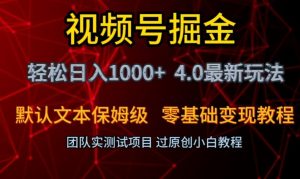 视频号掘金轻松日入1000+4.0最新保姆级玩法零基础变现教程【揭秘】-逐浪前行