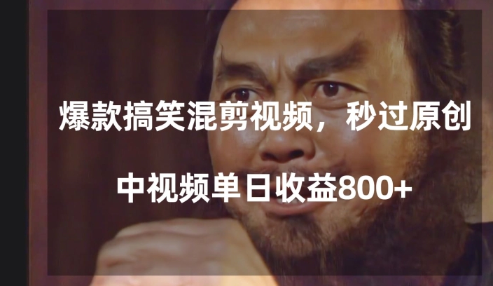 爆款搞笑混剪视频，百分百过原创，单日中视频播放收益800+【揭秘】-逐浪前行