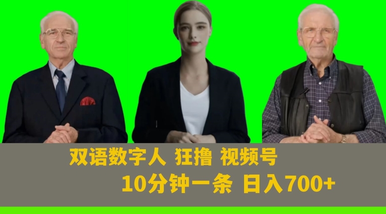 Ai生成双语数字人狂撸视频号，日入700+内附251G素材【揭秘】-逐浪前行