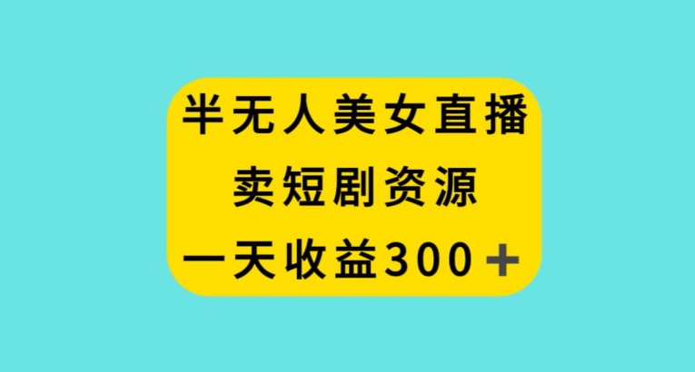 半无人美女直播，卖短剧资源，一天收益300+【揭秘】-逐浪前行