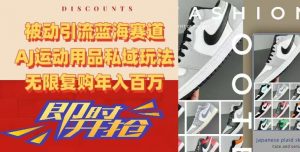被动引流蓝海赛道，AJ运动用品私域玩法，无限复购年入百万【揭秘】-逐浪前行