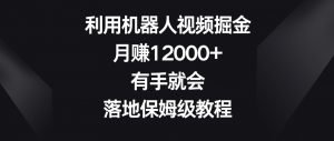 利用机器人视频掘金，月赚12000+，有手就会，落地保姆级教程【揭秘】-逐浪前行