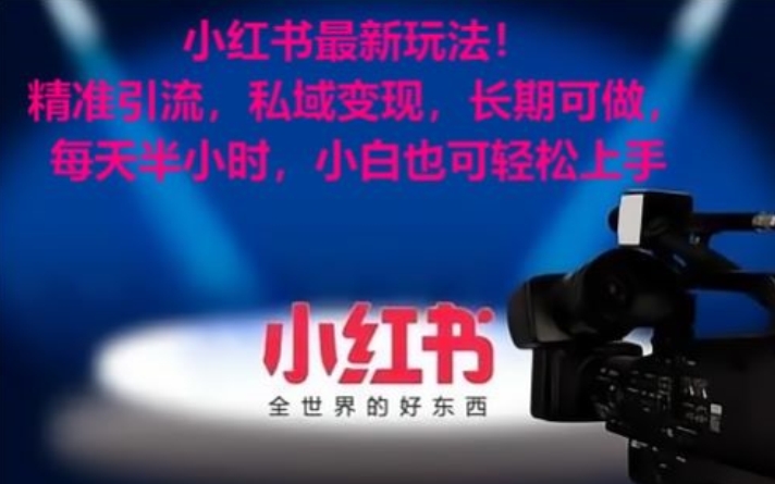 小红书最新玩法！精准引流，私域变现，长期可做，每天半小时，小白也可轻松上手【揭秘】-逐浪前行