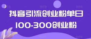抖音引流创业粉单日100-300创业粉【揭秘】-逐浪前行