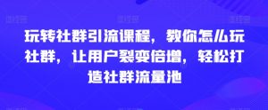 玩转社群引流课程，教你怎么玩社群，让用户裂变倍增，轻松打造社群流量池-逐浪前行