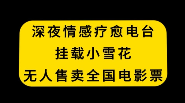 深夜情感疗愈电台，挂载小雪花，无人售卖全国电影票【揭秘】-逐浪前行