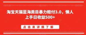 淘宝天猫蓝海类目暴力赔付3.0，懒人上手日收益500+【仅揭秘】-逐浪前行