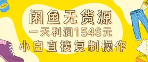 外面收2980的闲鱼无货源玩法实操一天利润1546元0成本入场含全套流程【揭秘】-逐浪前行