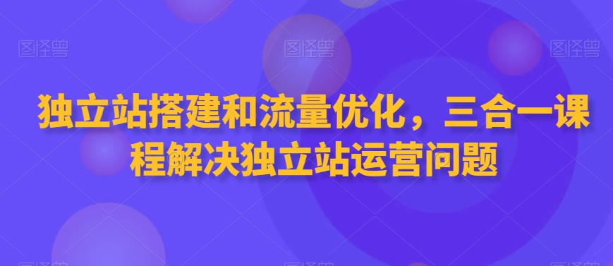 独立站搭建和流量优化，三合一课程解决独立站运营问题-逐浪前行