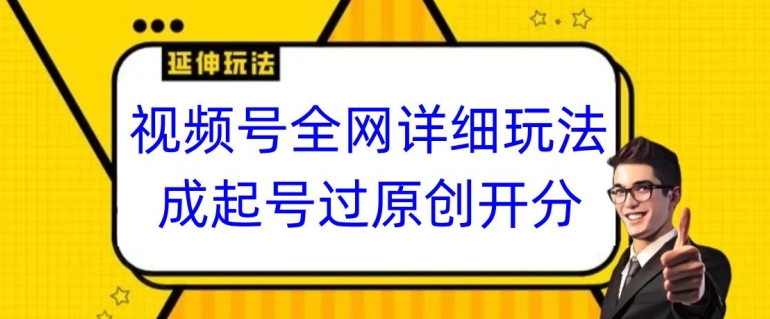 视频号全网最详细玩法，起号过原创开分成，单号日入300+【揭秘】-逐浪前行
