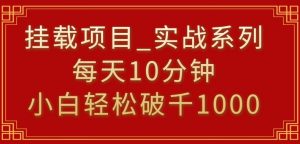 挂载项目,小白轻松破1000,每天10分钟,实战系列保姆级教程【揭秘】-逐浪前行