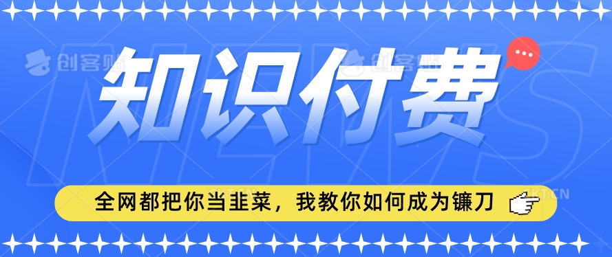 2024最新知识付费项目，小白也能轻松入局，全网都在教你做项目，我教你做镰刀【揭秘】-逐浪前行