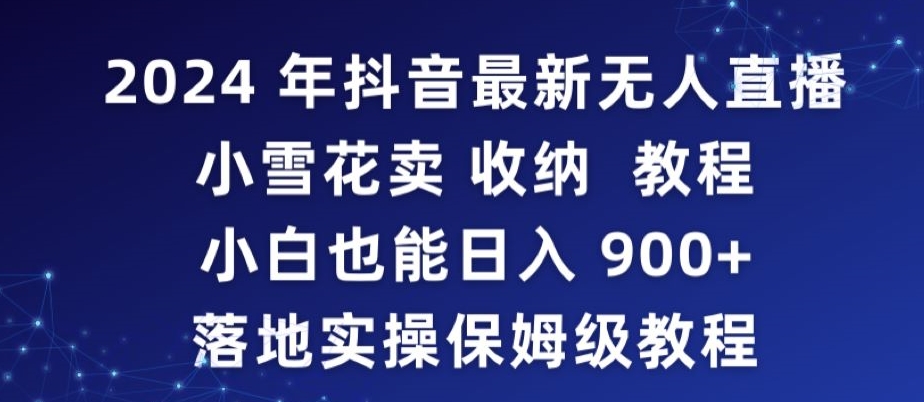2024年抖音最新无人直播小雪花卖收纳教程，小白也能日入900+落地实操保姆级教程【揭秘】-逐浪前行