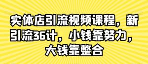 实体店引流视频课程,新引流36计,小钱靠努力,大钱靠整合-逐浪前行