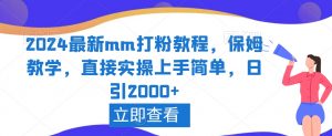 2024最新mm打粉教程，保姆教学，直接实操上手简单，日引2000+【揭秘】-逐浪前行