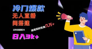 冷门爆款直播间手把手搭建,流量巨大,日入3k+【揭秘】-逐浪前行