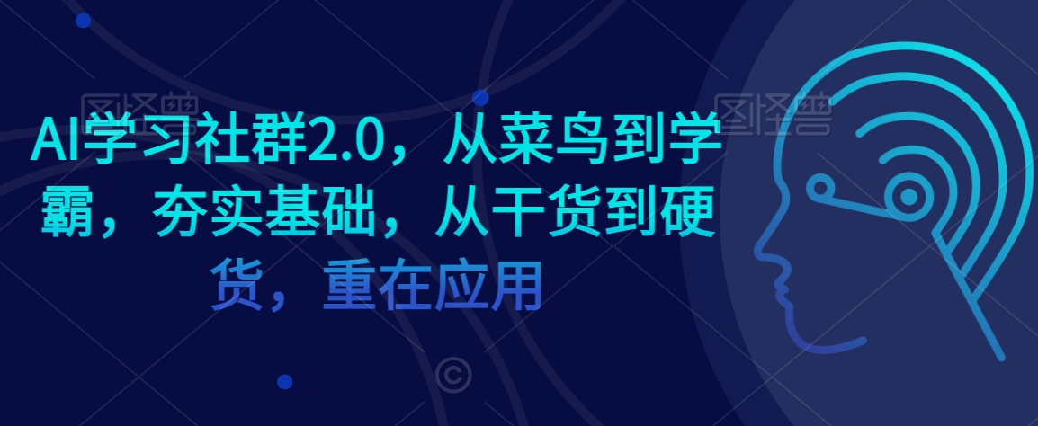 AI学习社群2.0，从菜鸟到学霸，夯实基础，从干货到硬货，重在应用-逐浪前行