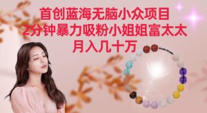 首创蓝海无脑小众项目，2分钟暴力吸粉小姐姐富太太，月入几十万【揭秘】-逐浪前行