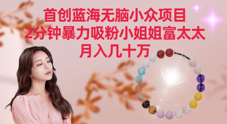 首创蓝海无脑小众项目，2分钟暴力吸粉小姐姐富太太，月入几十万【揭秘】-逐浪前行
