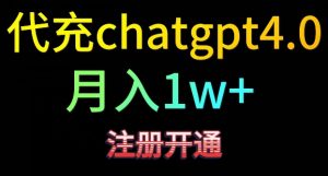 代充chatgpt4，日入500+，精准引流，暴力变现【揭秘】-逐浪前行