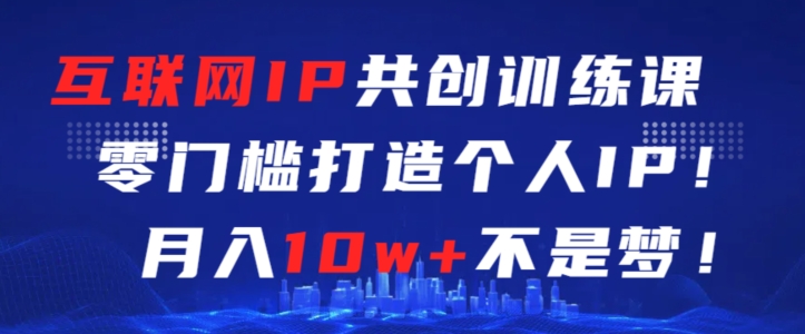 互联网IP共创训练课，零门槛零基础打造个人IP，月入10w+不是梦【揭秘】-逐浪前行