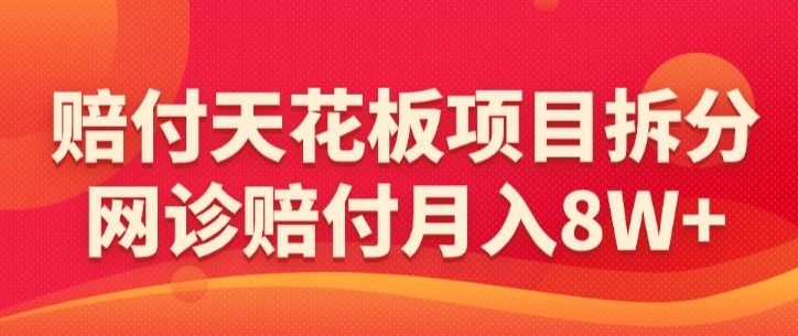 赔付天花板项目拆分，网诊赔付月入8W+-【仅揭秘】-逐浪前行