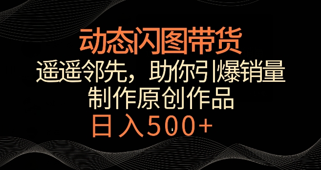 动态闪图带货，遥遥领先，冷门玩法，助你轻松引爆销量，日赚500+【揭秘】-逐浪前行