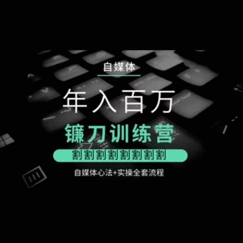 自媒体年入百万镰刀训练营，割割割割割割割割，自媒体心法+实操全套流程-逐浪前行