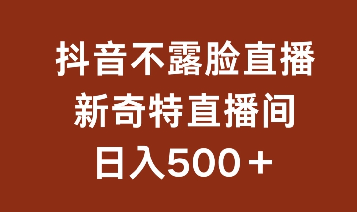 不露脸挂机直播，新奇特直播间，日入500+【揭秘】-逐浪前行