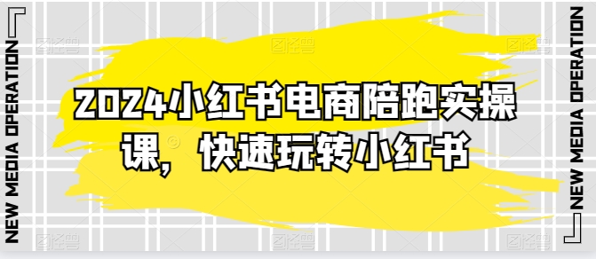 2024小红书电商陪跑实操课，快速玩转小红书，超过20节精细化课程-逐浪前行