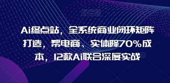 Ai终点站，全系统商业闭环矩阵打造，帮电商、实体降70%成本，12款Ai联合深度实战-逐浪前行