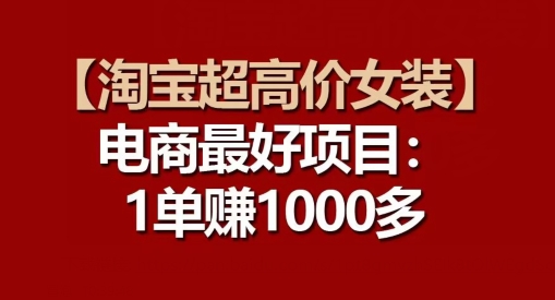 【淘宝超高价女装】电商最好项目：每一单都是高利润-逐浪前行