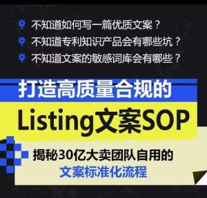 打造高质量合规的Listing文案SOP,掌握亚马逊文案工作的标准化-逐浪前行