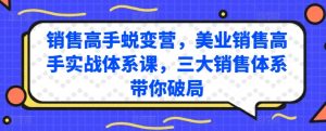 销售高手蜕变营,美业销售高手实战体系课,三大销售体系带你破局-逐浪前行
