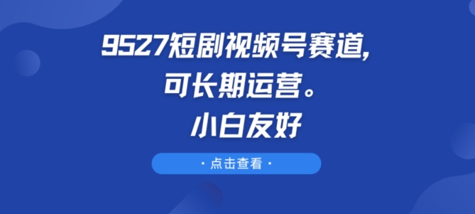 9527短剧视频号赛道，可长期运营，小白友好【揭秘】-逐浪前行