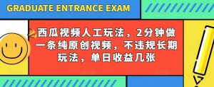 西瓜视频写字玩法，2分钟做一条纯原创视频，不违规长期玩法，单日收益几张-逐浪前行