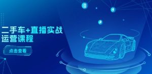 二手车+直播实战运营课程：直播推荐/短视频推荐/千川投放/直播全流程-逐浪前行