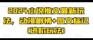2024小说推文最新玩法,动漫剧情+图文标记(进阶玩法)-逐浪前行