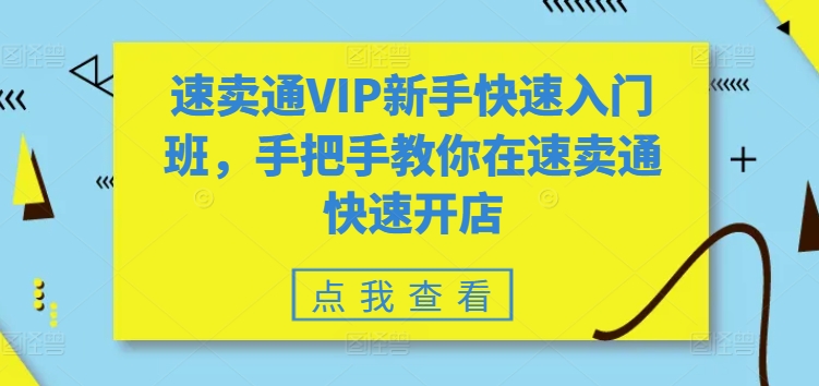 速卖通VIP新手快速入门班，手把手教你在速卖通快速开店-逐浪前行