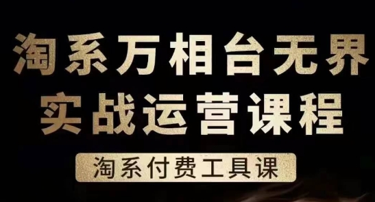 淘系万相台无界实战运营课，淘系付费工具课-逐浪前行