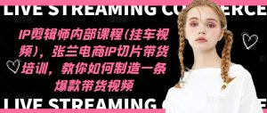 IP剪辑师内部课程(挂车视频)(更新09月),张兰电商IP切片带货培训,教你如何制造一条爆款带货视频-逐浪前行
