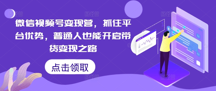 微信视频号变现营，抓住平台优势，普通人也能开启带货变现之路-逐浪前行