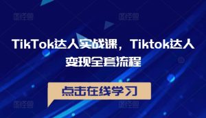 TikTok达人实战课,Tiktok达人变现全套流程-逐浪前行