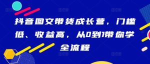 抖音图文带货成长营，门槛低、收益高，从0到1带你学全流程-逐浪前行