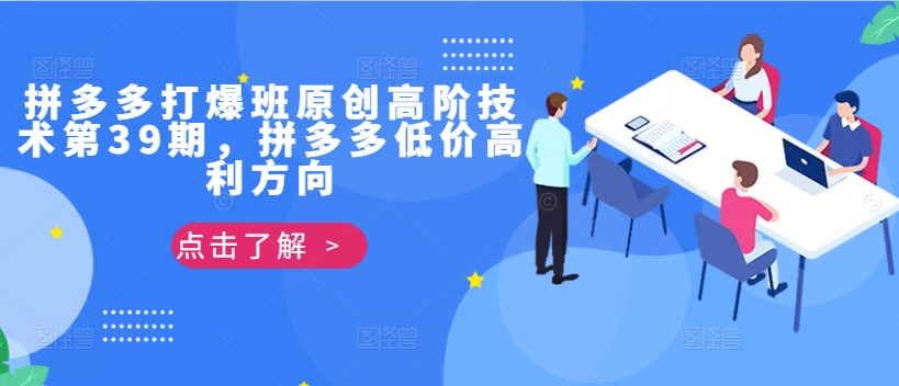 拼多多打爆班原创高阶技术第39期，拼多多低价高利方向-逐浪前行