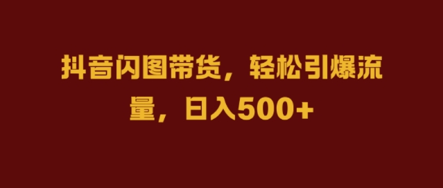 抖音闪图带货，轻松引爆流量，日入几张【揭秘】-逐浪前行